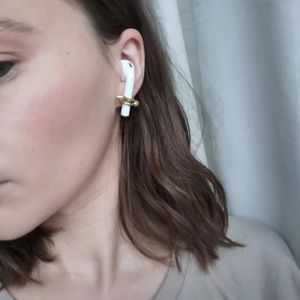 AirPods Anti-Loss Gold Silver Earrings Earbuds Stud Holder for Wireless EarPod